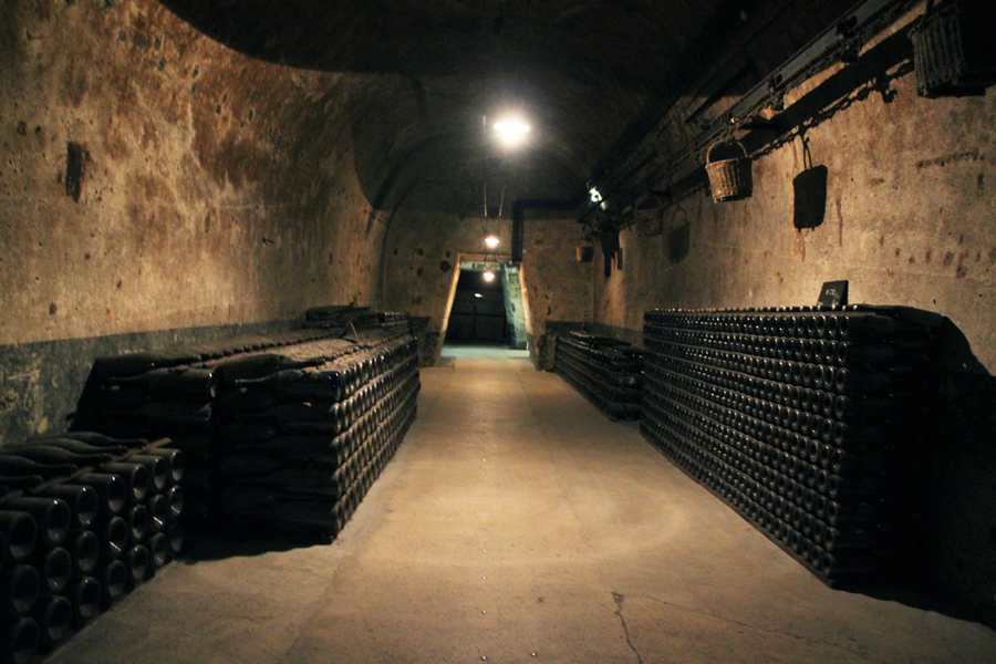 Les bouteilles de champagne Pommery