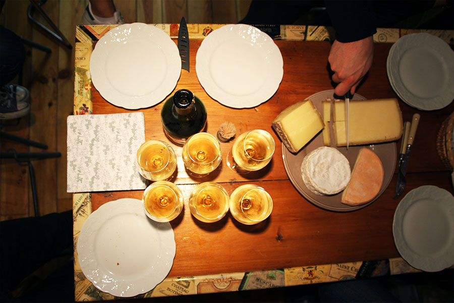 Vin jaune avec fromage